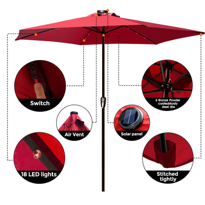 Outdoor Patio Umbrella Red